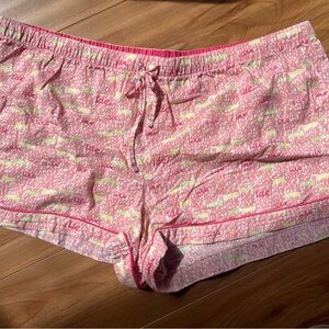 Pink Patterned Women's Sleep Shorts